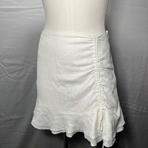 Nectar Clothing Ruched Drawstring Ruffle Mini Skirt Womens Small Preppy Goingout